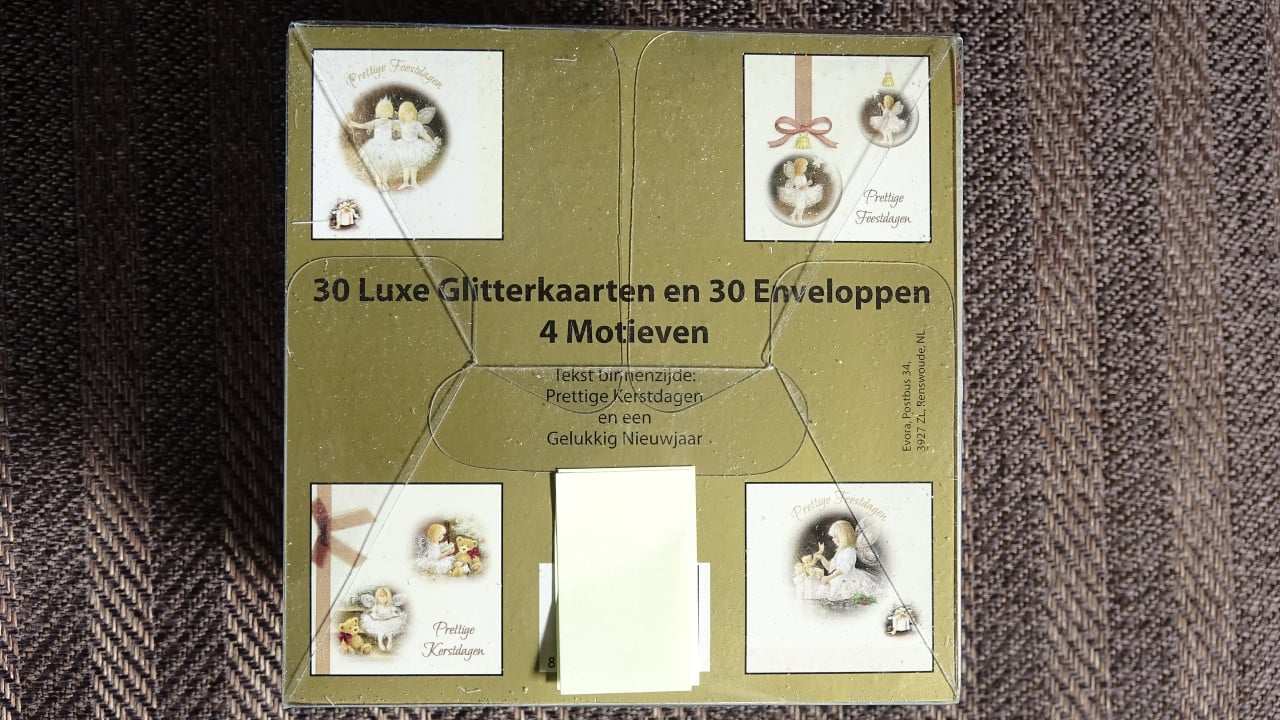 Kerst - Nieuwjaars Folie/Glitterkaarten box (30 stuks) nieuw