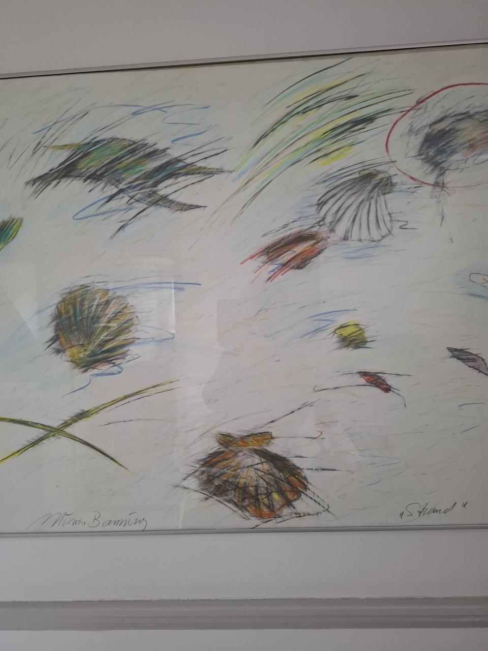 Originele tekening van Minno Banning van het strand