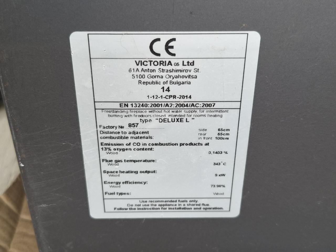 Houtkachel 9kw