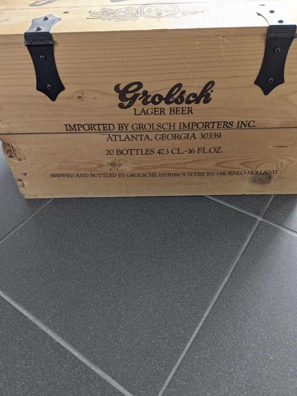Houten vintage Grolsch kist