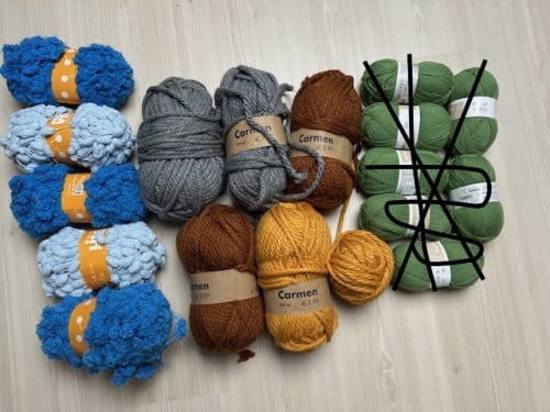 Diverse bollen brei / haakgaren.