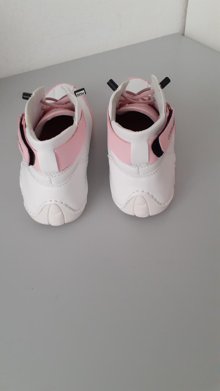 Enkellaarsjes Maat 39  Kleur/wit/roze