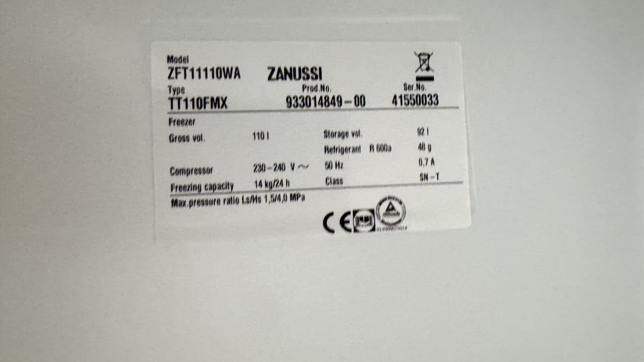 Zanussi vriezer IZGS.