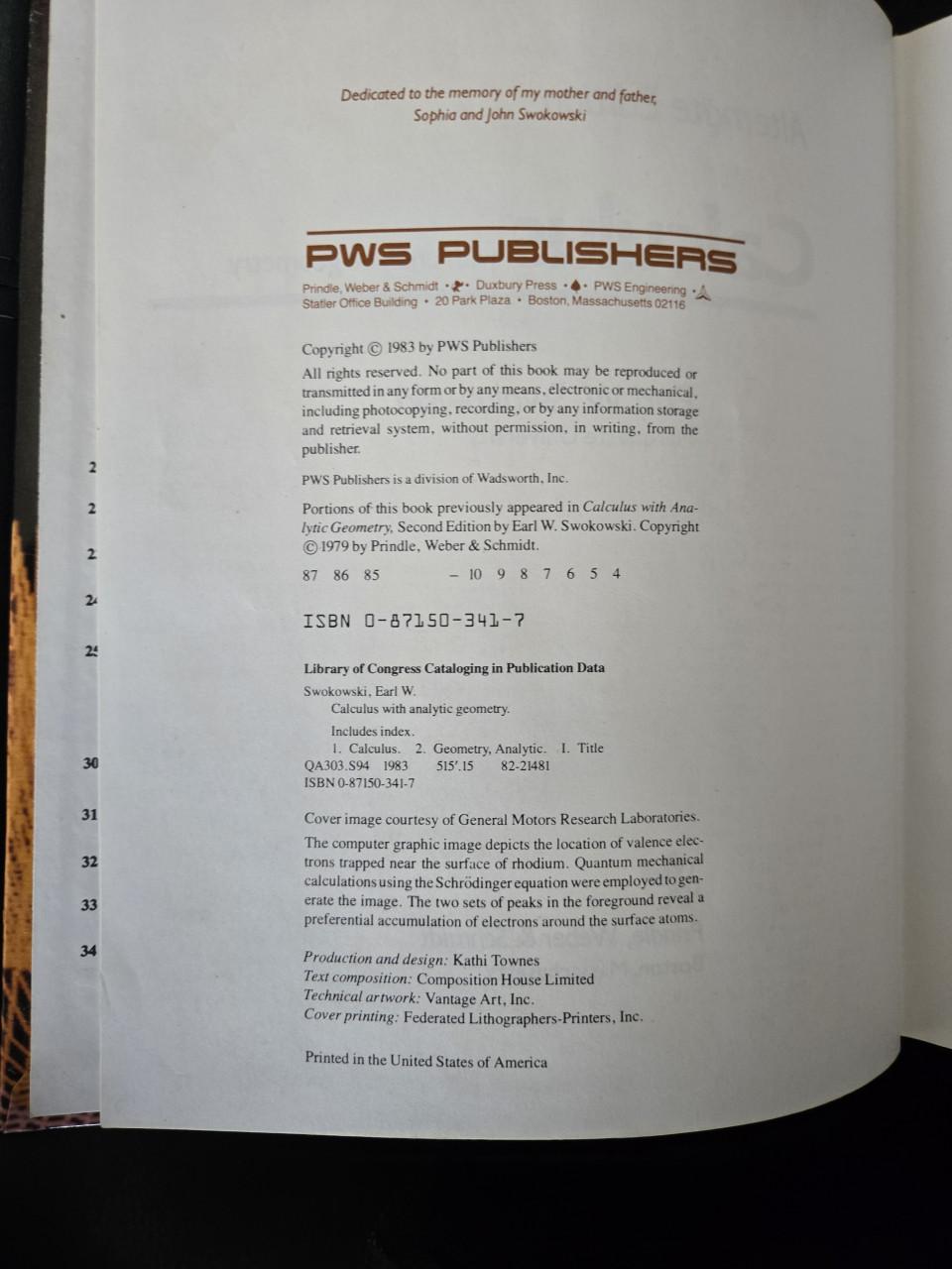 Boek: Calculus met analytische meetkunde: 1983, hardcover