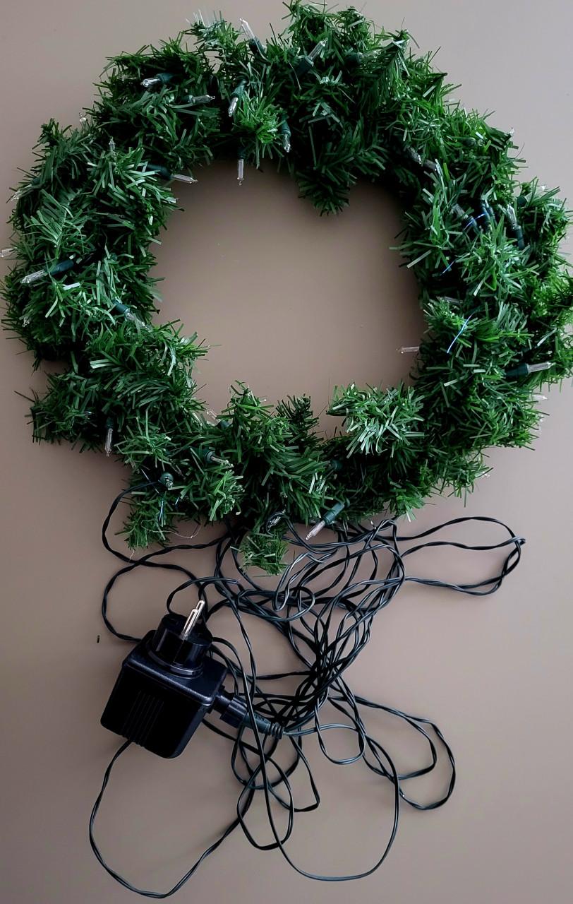 Kunst Kerstkrans 30cm -- Kerstkrans Met Lampjes voor Binnen