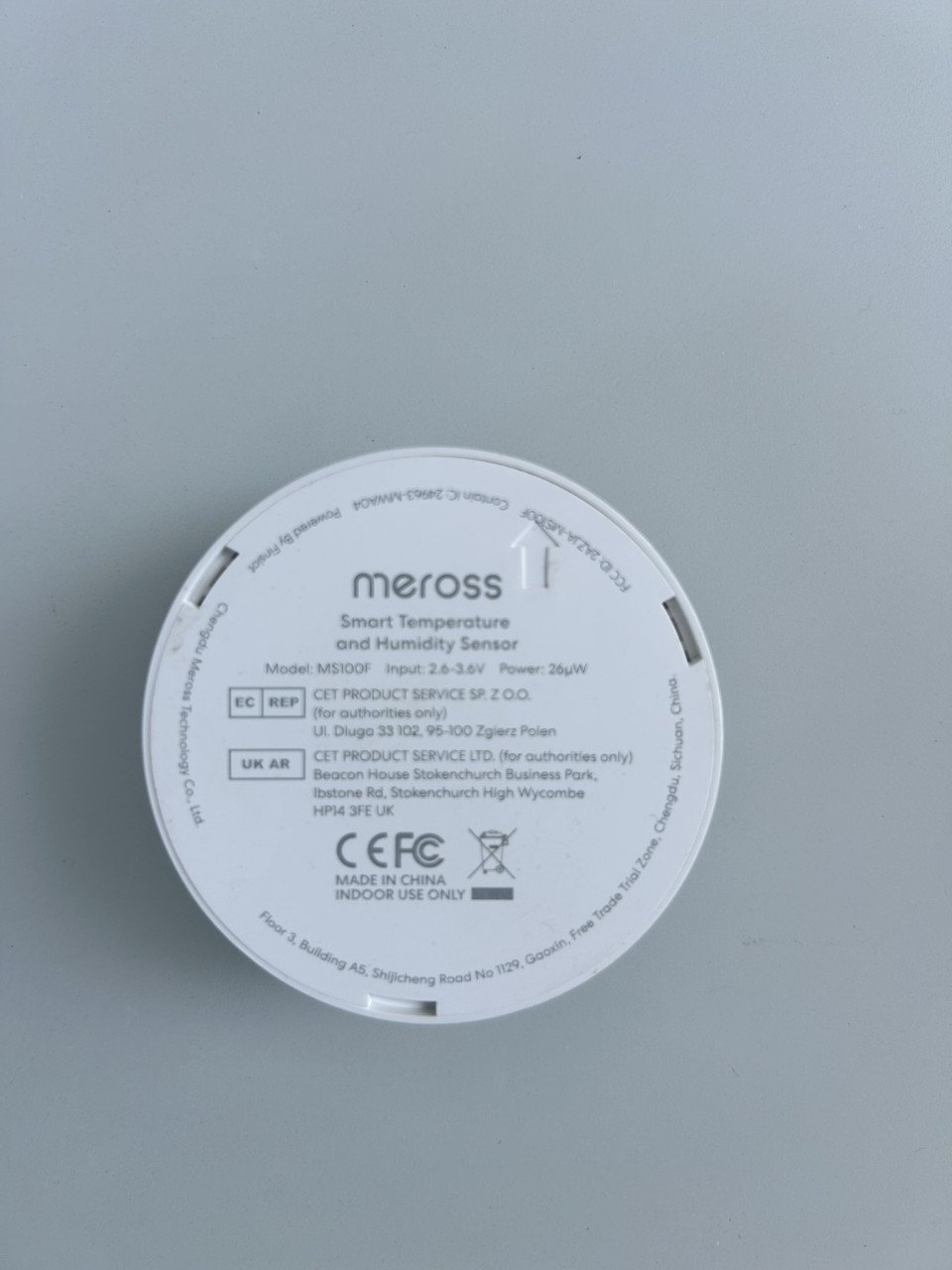 Meross Smart Temperatuur- en Vochtigheidssensor (MS100FHHK)