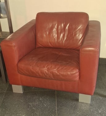 Rode leren Topform fauteuil