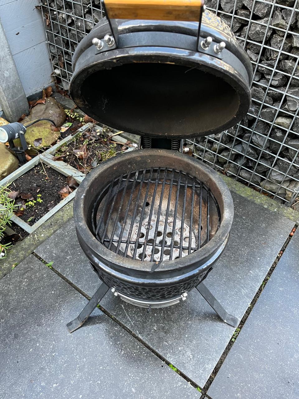 Mini Kamado BBQ zwart 30 cm incl. set toebehoren