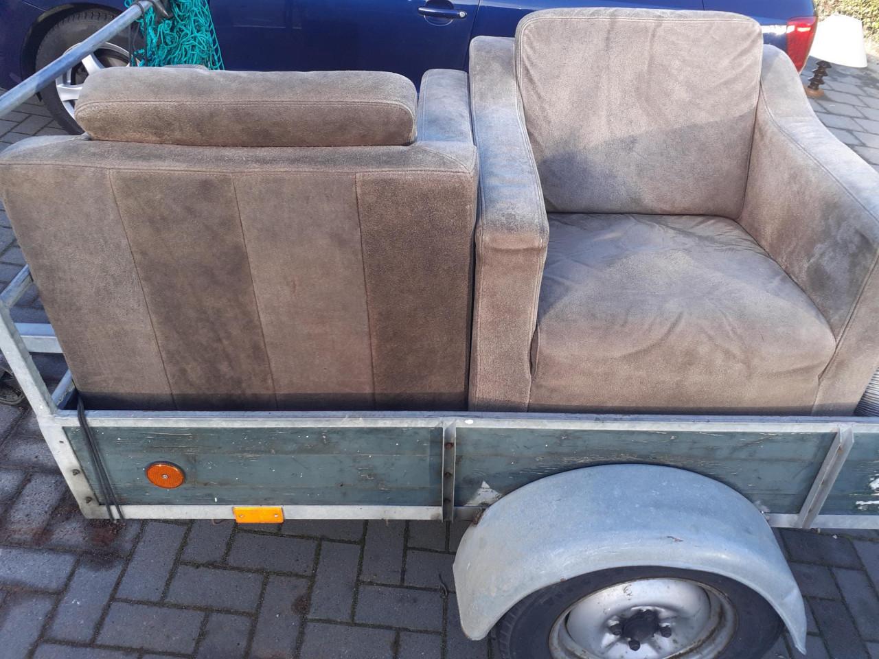 2 x FAUTEUL Clubs ***  Echt Geruwd dik LEER ***