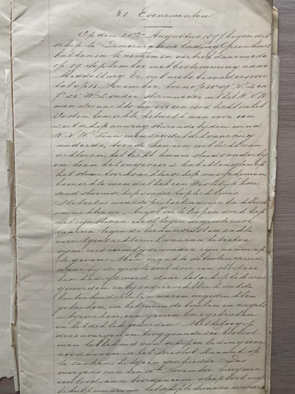 Averij grosse documenten eind 19e eeuw Vlissingen