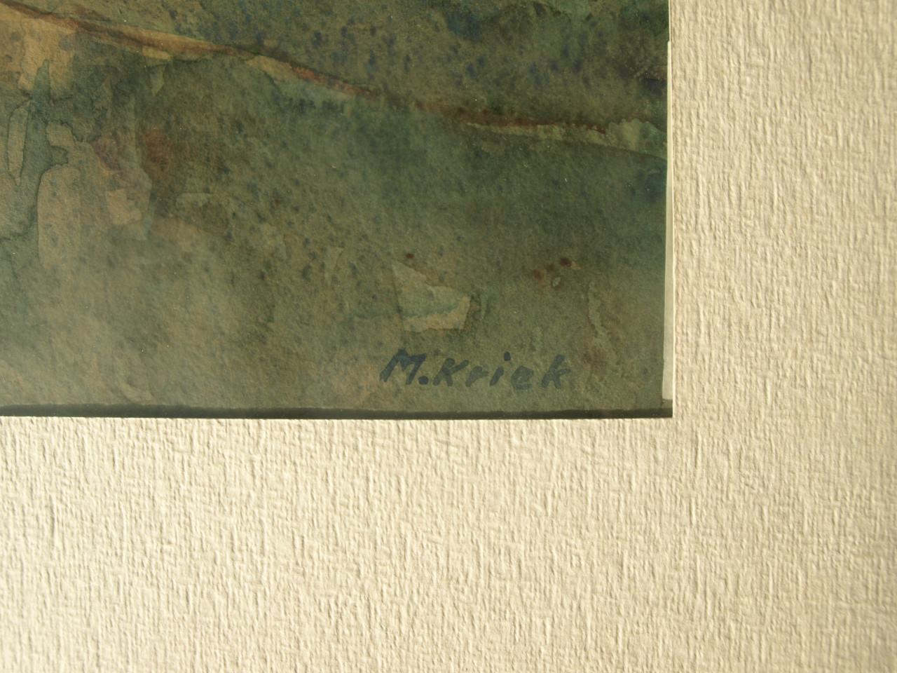 Aquarel van de haven van Veere van Mario Kriek