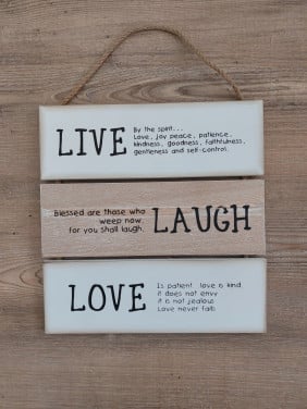 Decoratie, Live, Laugh, love