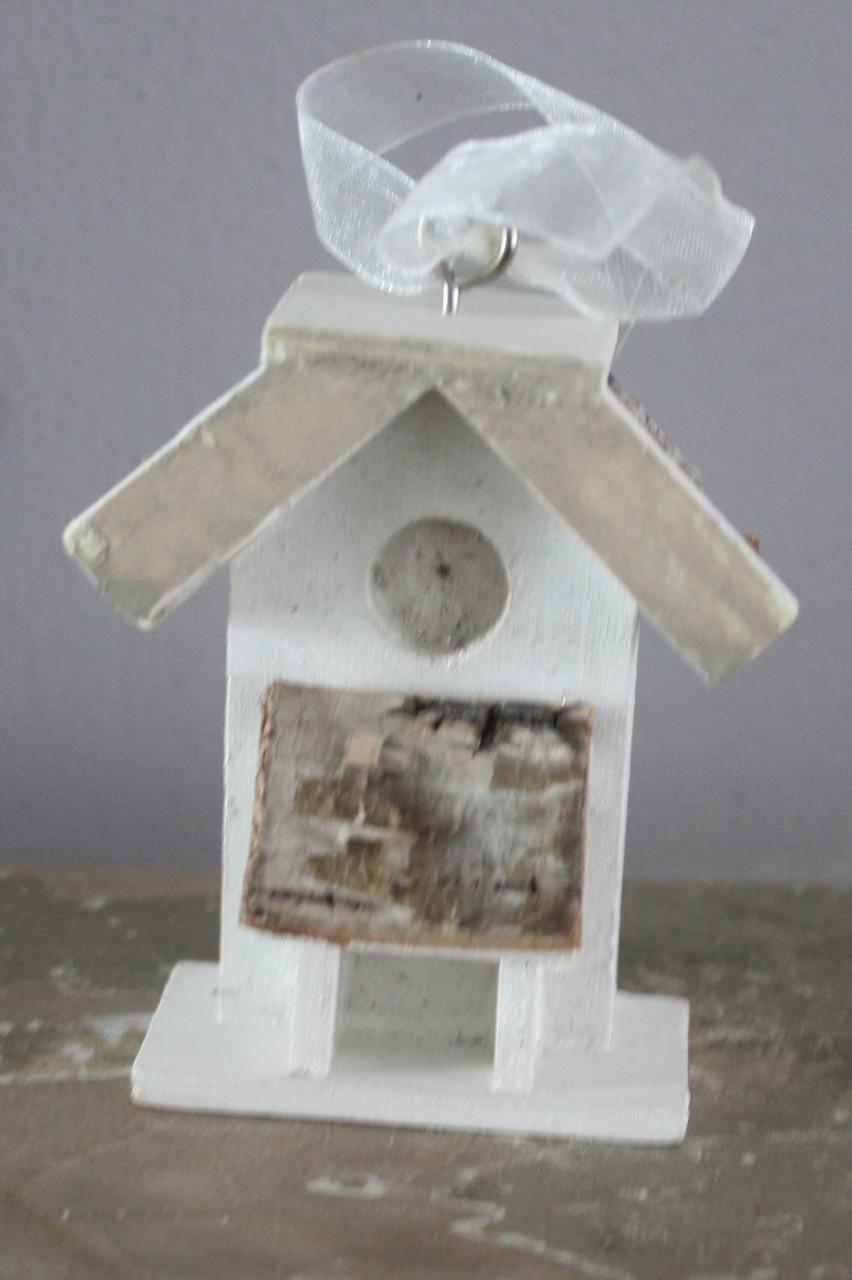 Houten kersthuisjehanger