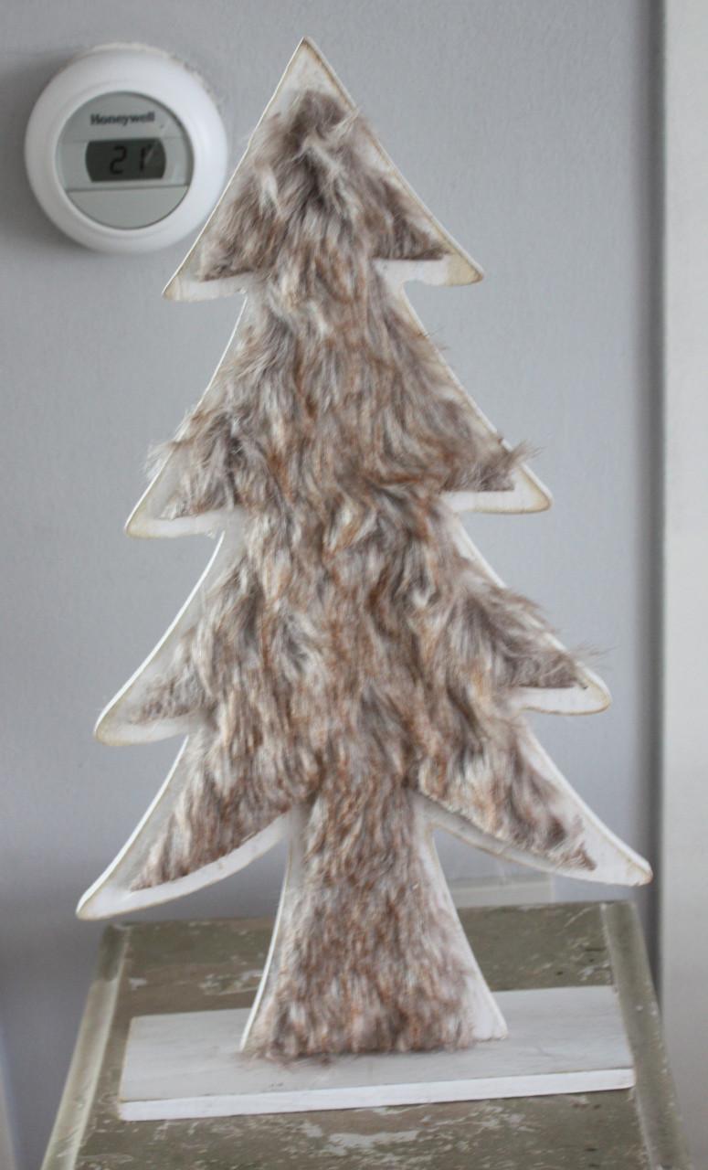 Houten kerstboom met nep bond