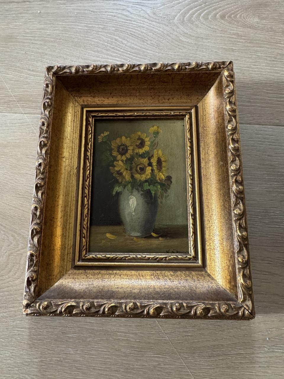 Schilderij zonnebloemen inclusief lijst te koop