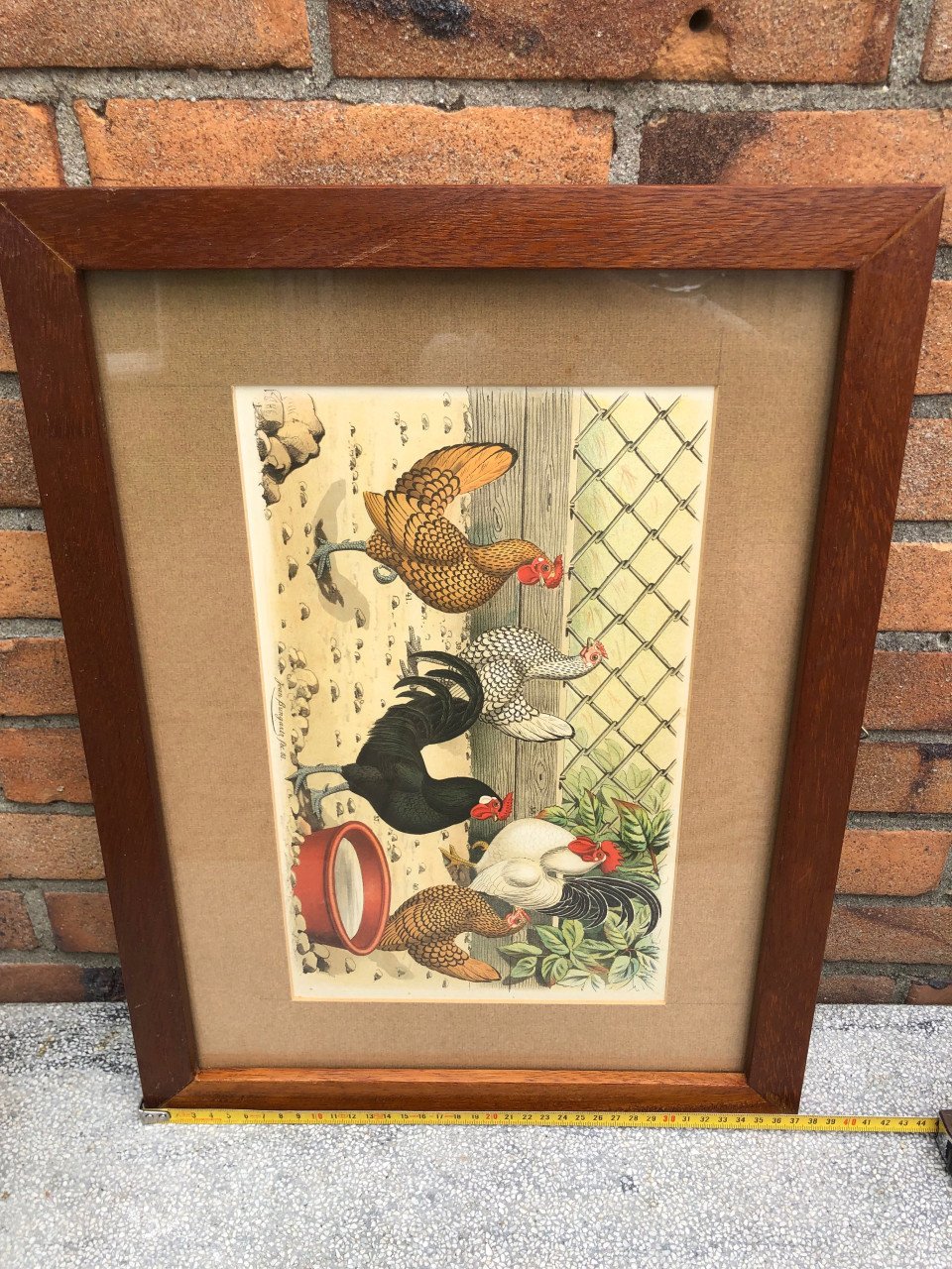 Mooie print in gelijst achter glas.