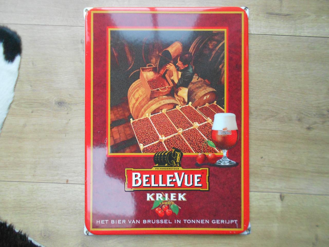 Emaille reclamebord Belle Vue Kriek bier.