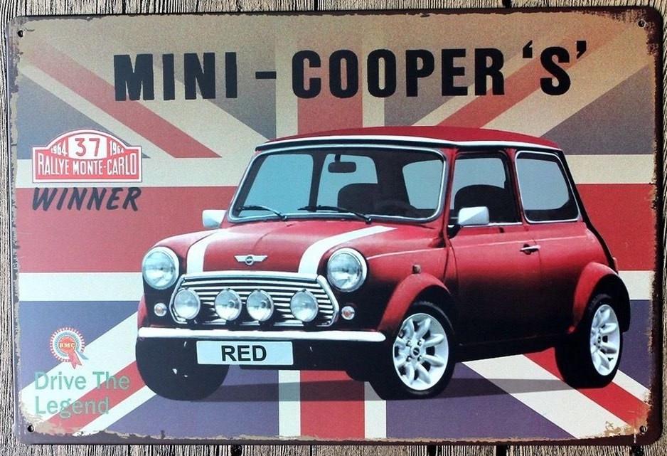 Mini Cooper Metalen Decoratiebord