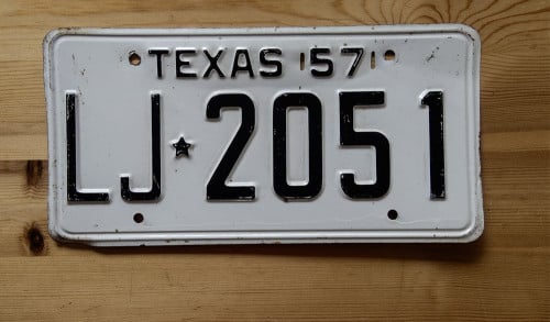 Te koop Texas kentekenplaat 1957
