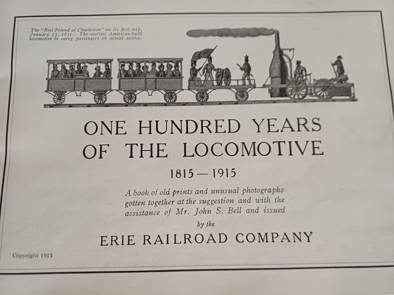 ONE HUNDRED YEARS OF THE LOCOMOTIVE.