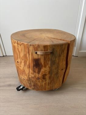 Houten boomstam bijzettafel