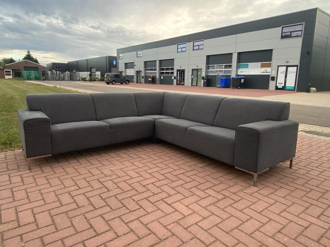 Mooie Grijze Stoffen Hoekbank-Moderne Lounge Zit-Gratis Levering