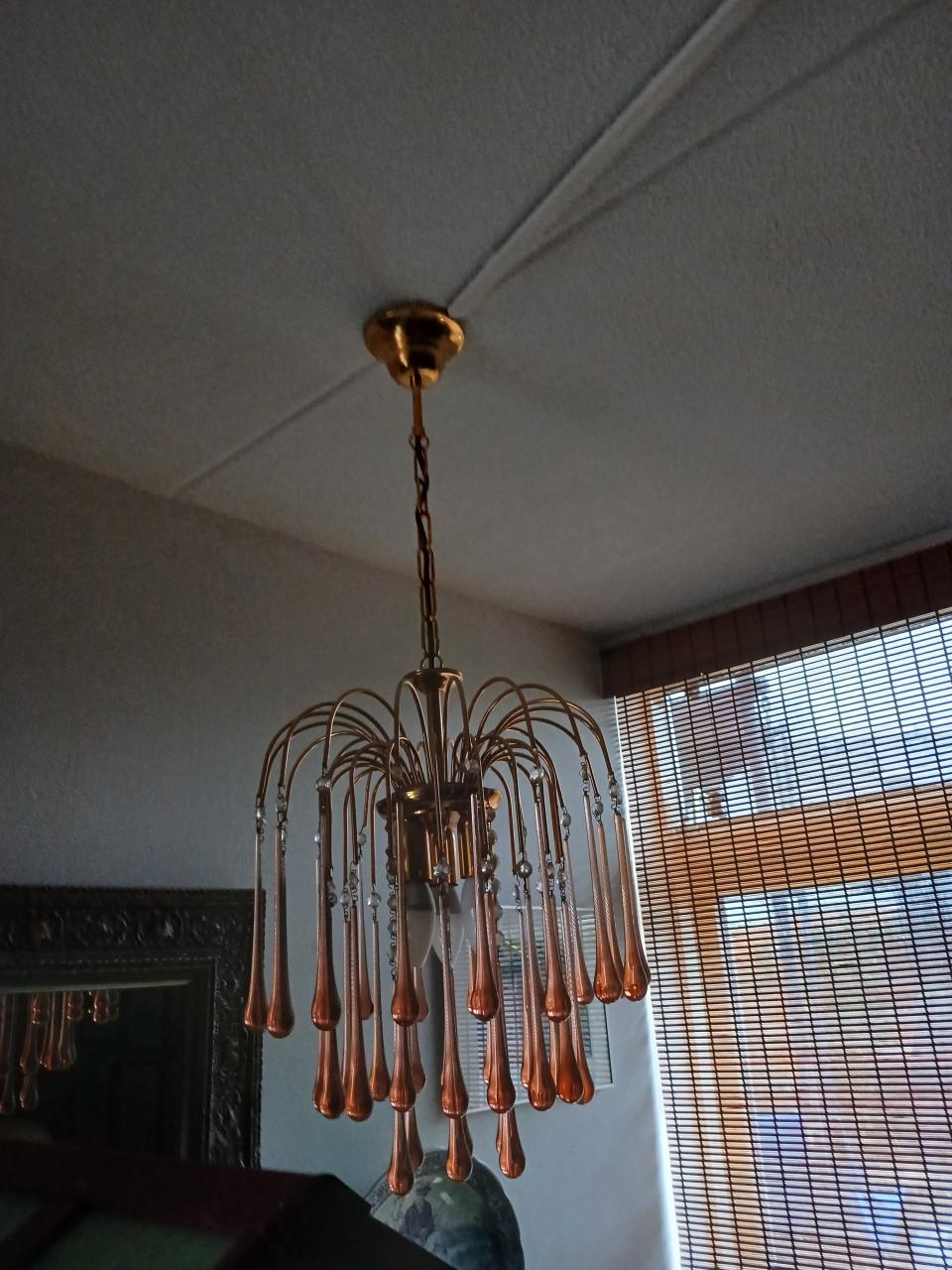 Vintage lampen riet of pegels