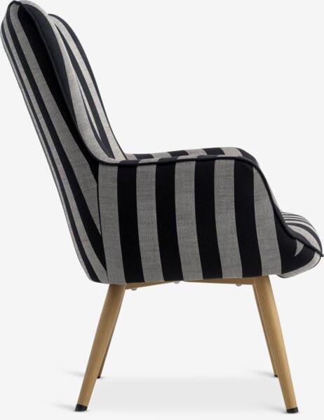 2 Fauteuil zwart/beige gestreept