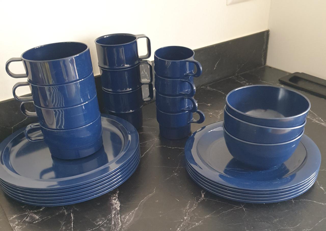 Vintage Mepal servies 25 delig blauw