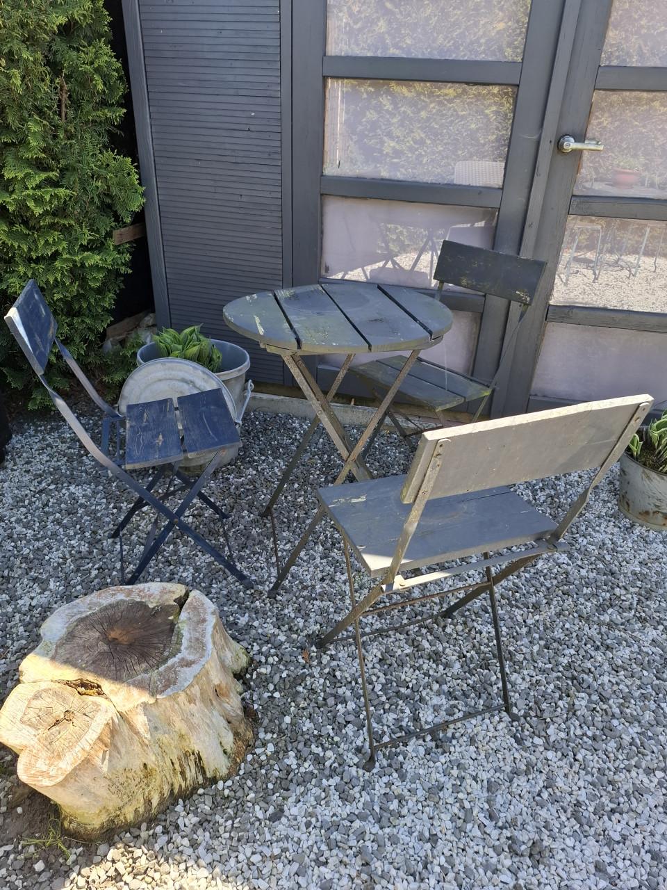 Bistroset hout/metaal