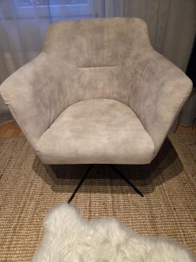 DRAAIFAUTEUIL in beige velvet