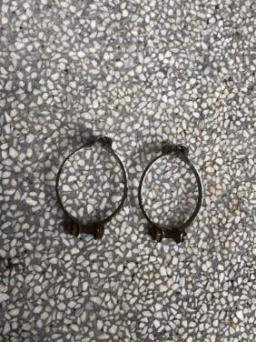 2 vintage rem kabel beugels