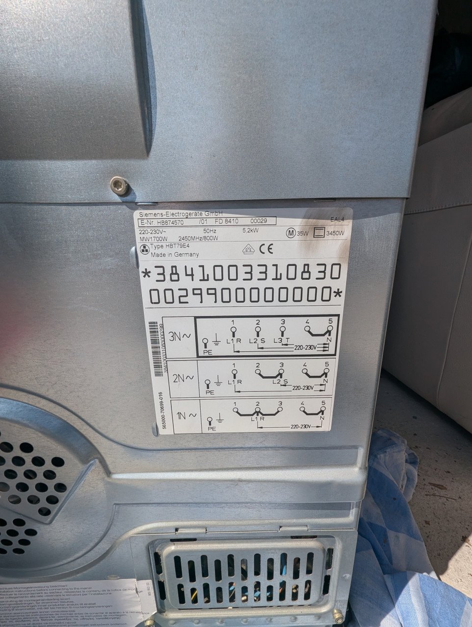Siemens hete lucht/ magnetron