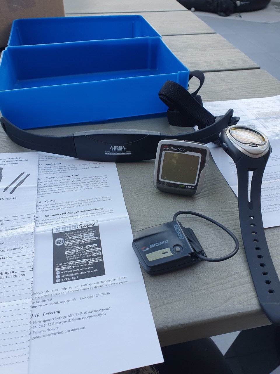 4 delig sport set, Polshorloge met hartslagmeter van ascot, sigma...