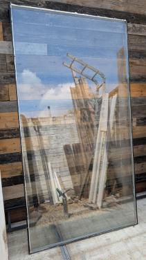 Gratis grote dubbel glas ruit 102,5 x 192,2 cm èn rooster