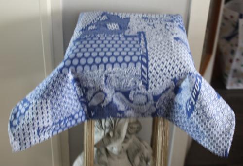 Blauw witte  print lap stof