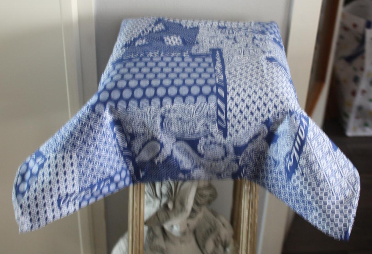 Blauw witte  print lap stof
