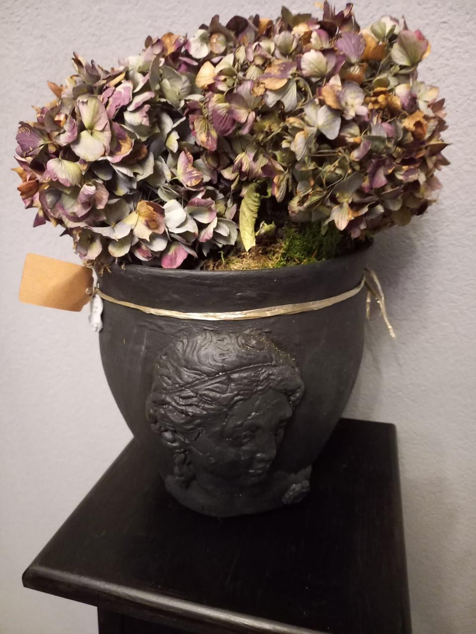 Pot met vrouwenhoofd afdruk