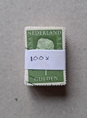 100 Postzegels 1 Gulden Gestempeld