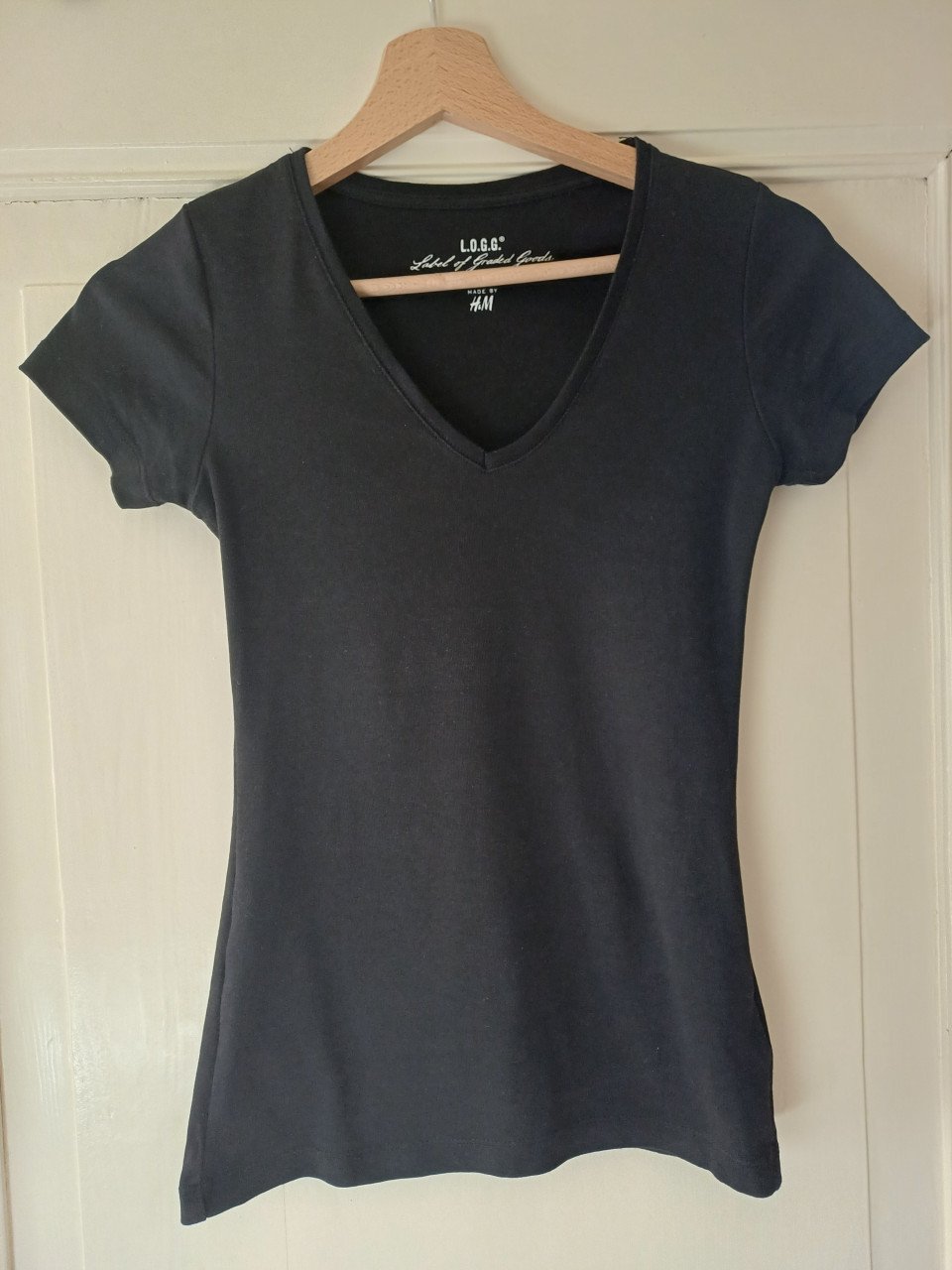 NIEUW: zwart basic t-shirt van H & M (LOGG) - maat xs