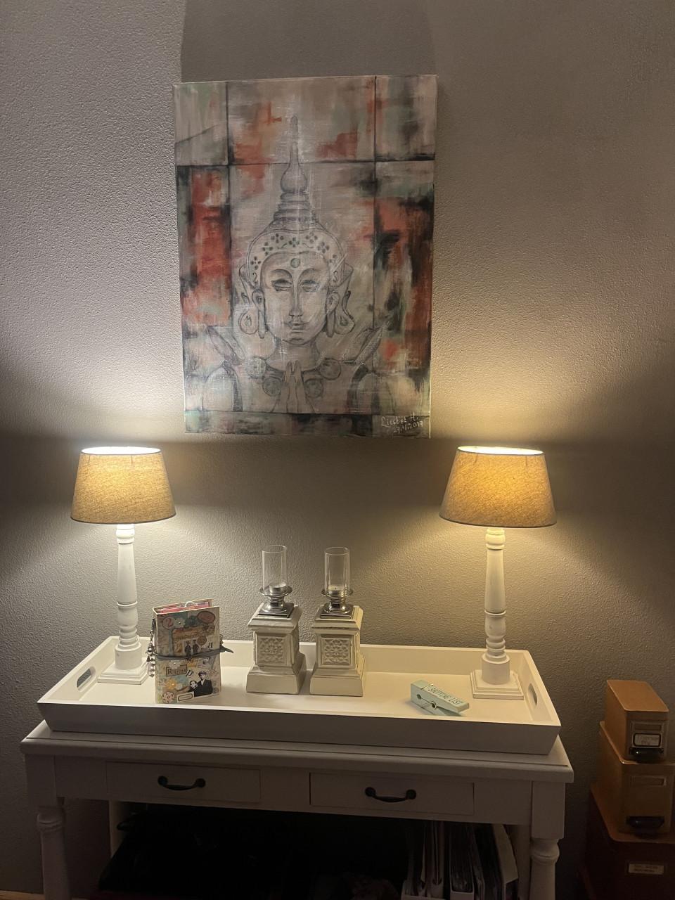 2 Schemerlampen brocante/landelijke stijl.