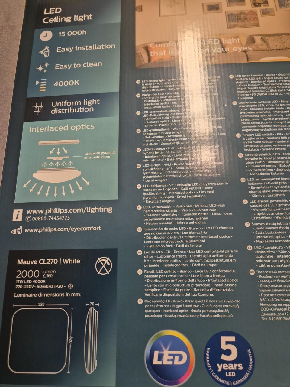 -NIEUW- PHILIPS plafondlamp vierkant