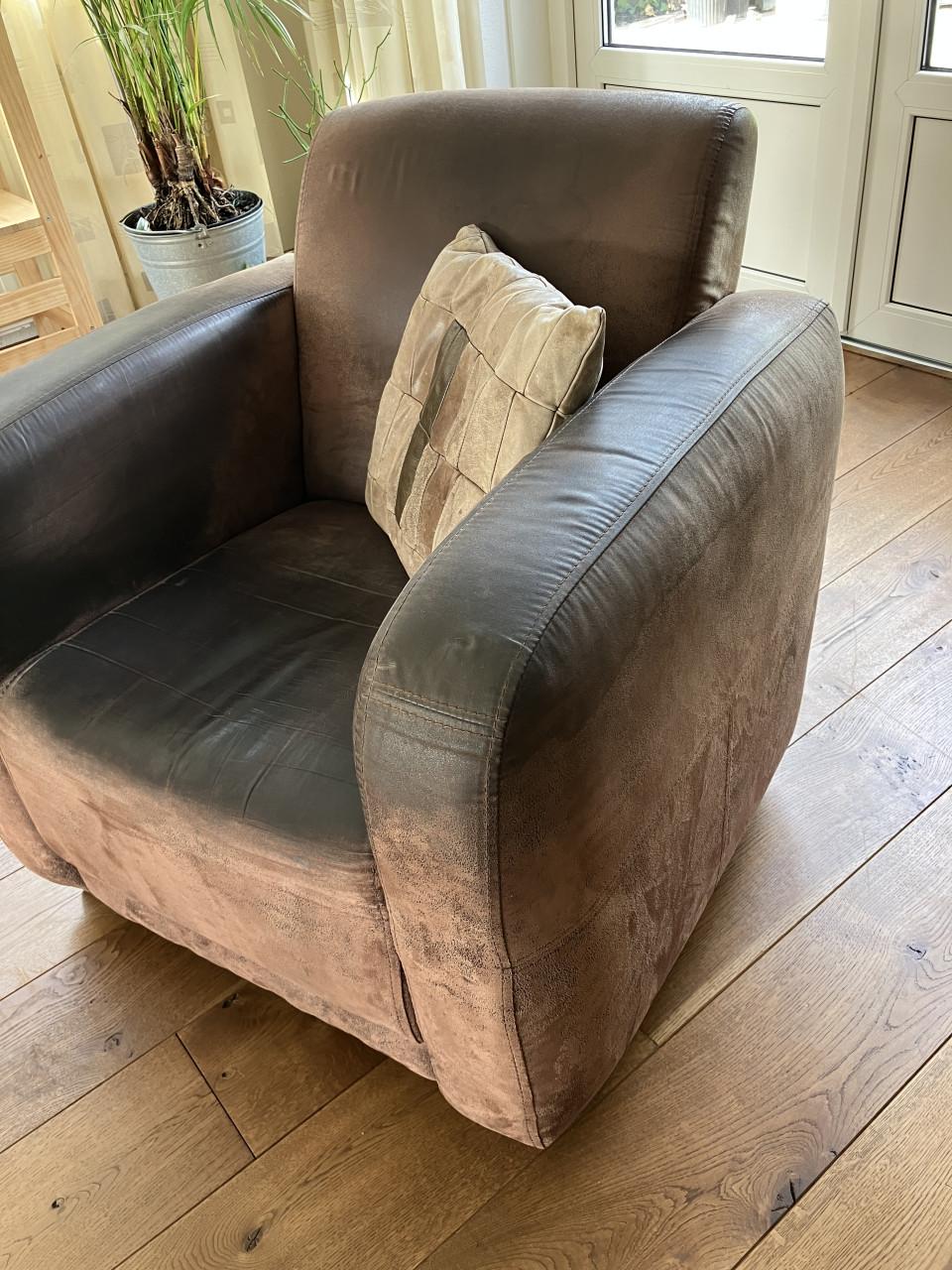 Leren fauteuil – cognac kleur