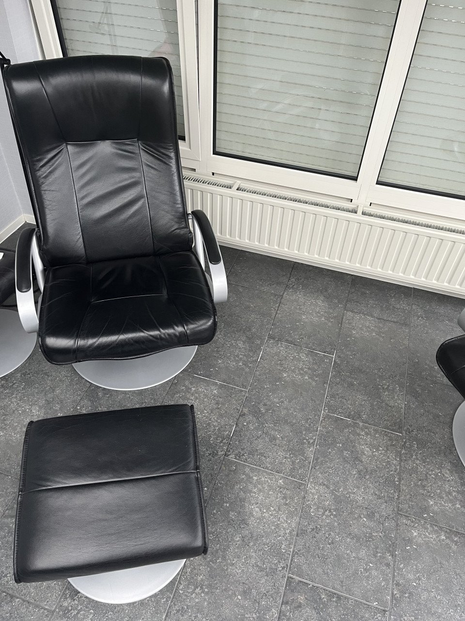 Relaxfauteuil zwart leer