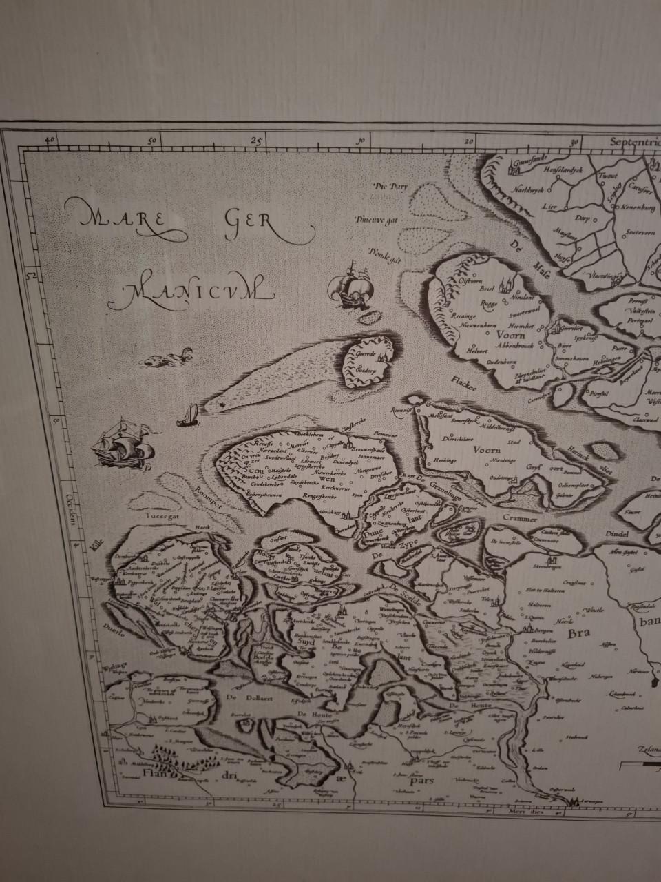 Zeelandkaart in aluminium lijst