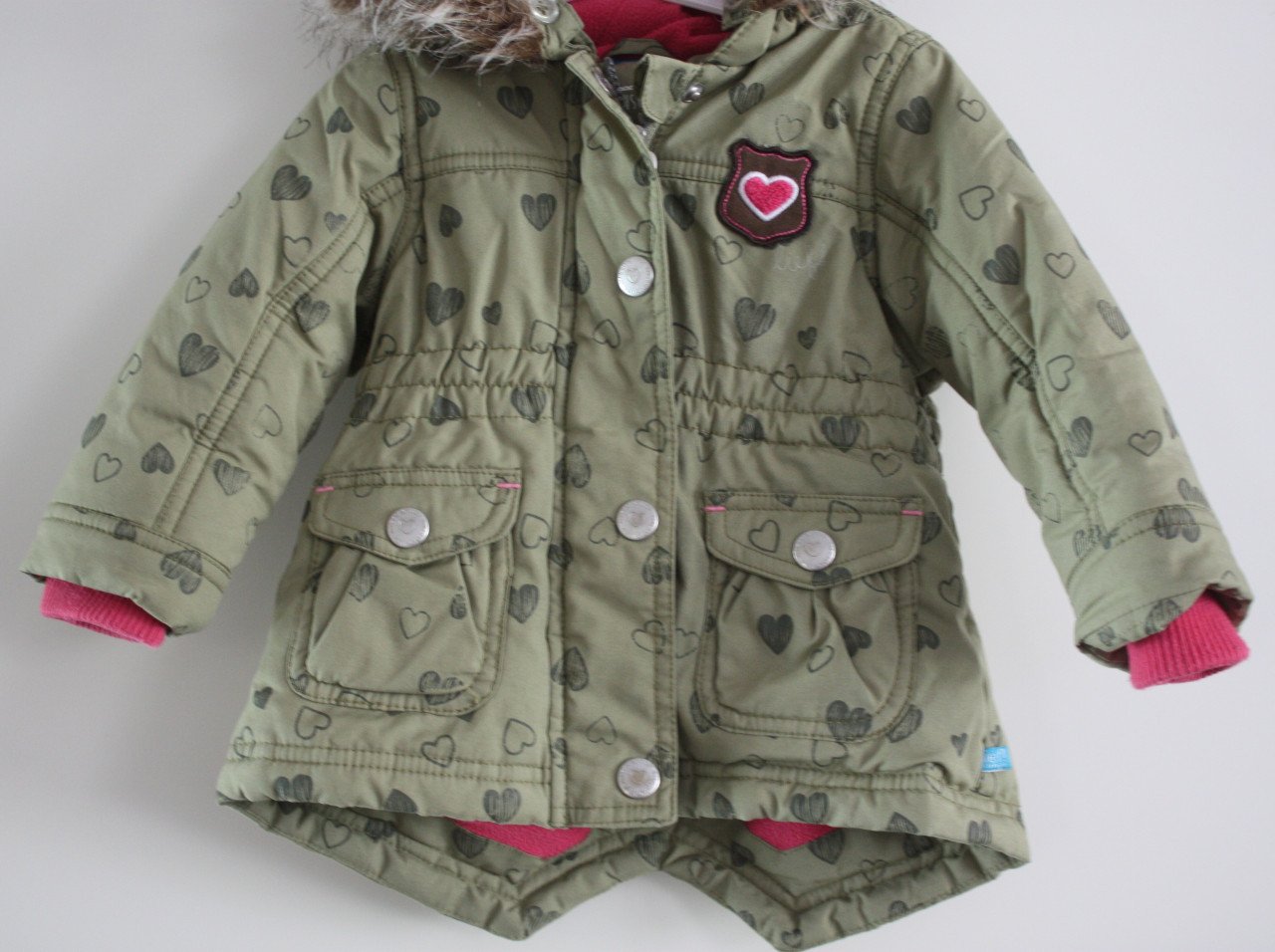 Groen roze winterjas maat 68