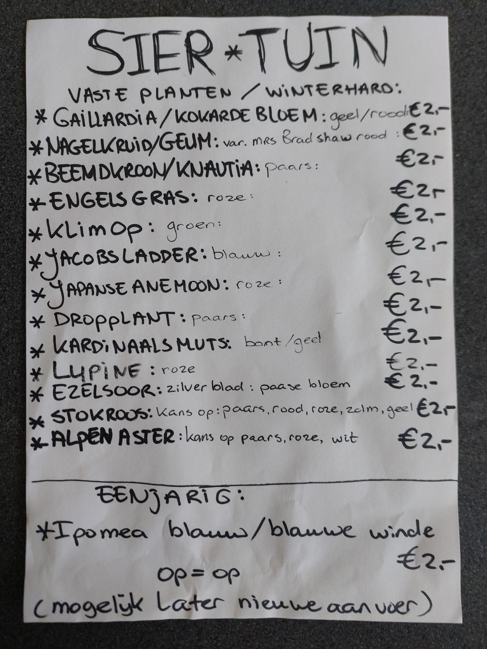 TK: SIERTUIN + MOESTUIN PLANTEN BIJ DE VOORDEUR