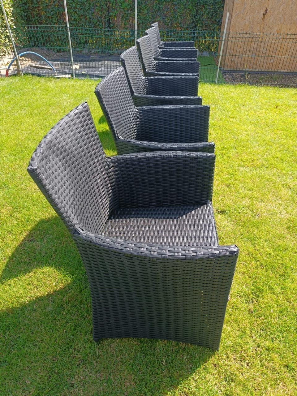 6 Bristol wicker tuinstoelen / antraciet