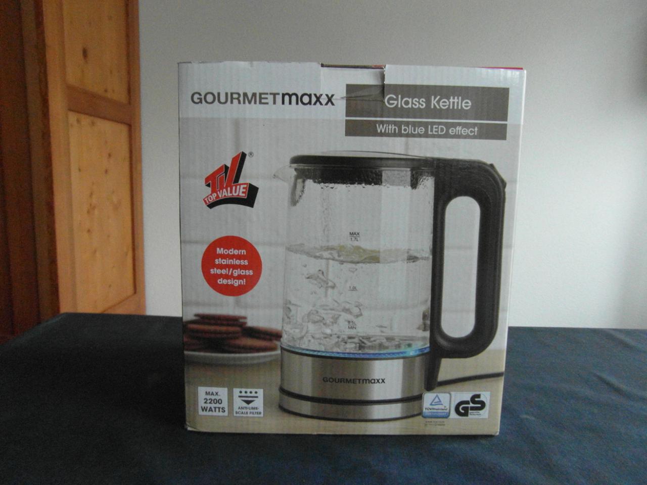 Nieuwe glazen waterkoker 1.7 liter.