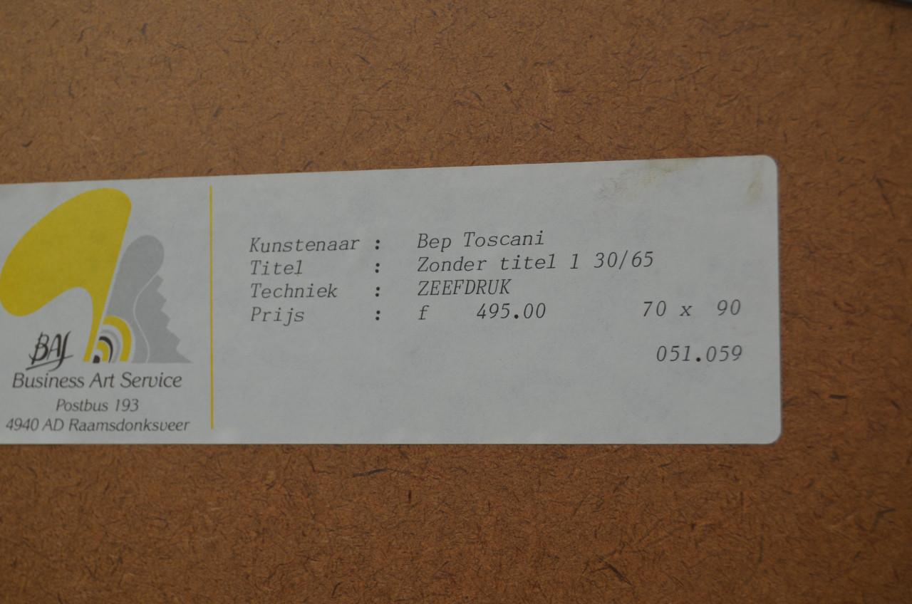 Grote zeefdruk Bep Toscani 1990 genummerd/gesigneerd (2)